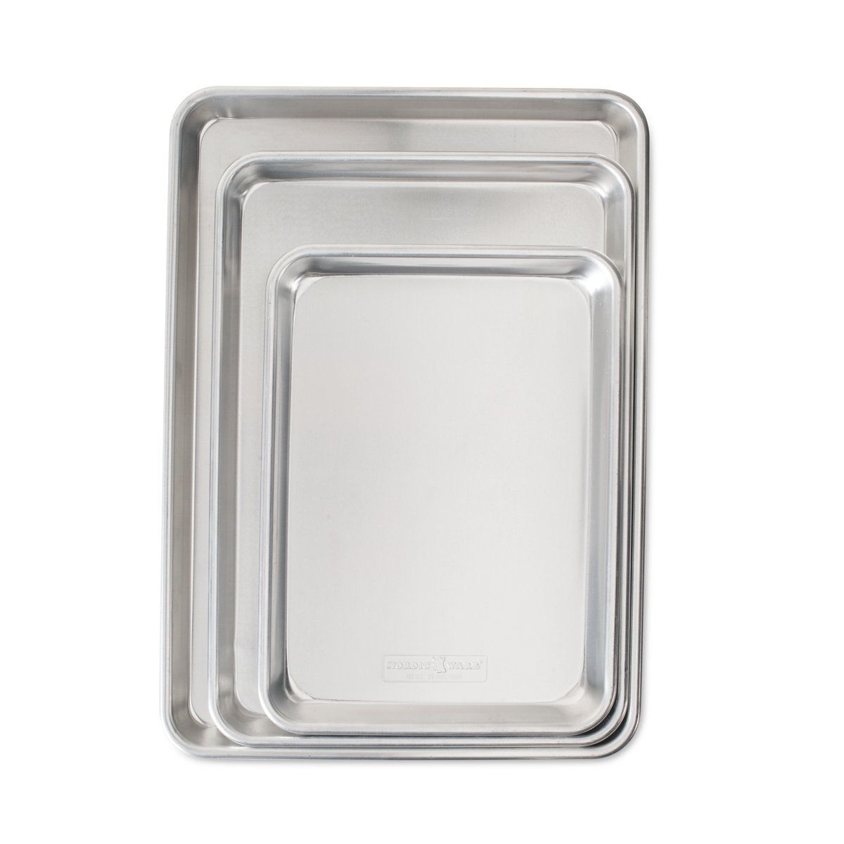 Nordic Ware Naturals 3 Piece Aluminum Baking Sheet Set with Half Sheet Jelly Roll and Quarter Sheet Pans