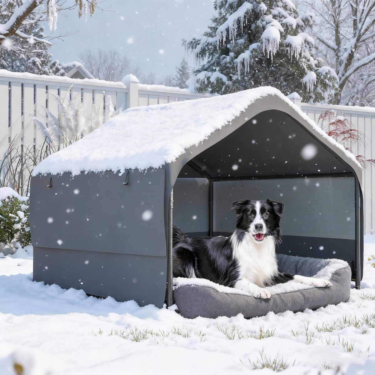 Extra Large Outdoor Dog House Tent with Waterproof Canopy and Mesh Ventilation