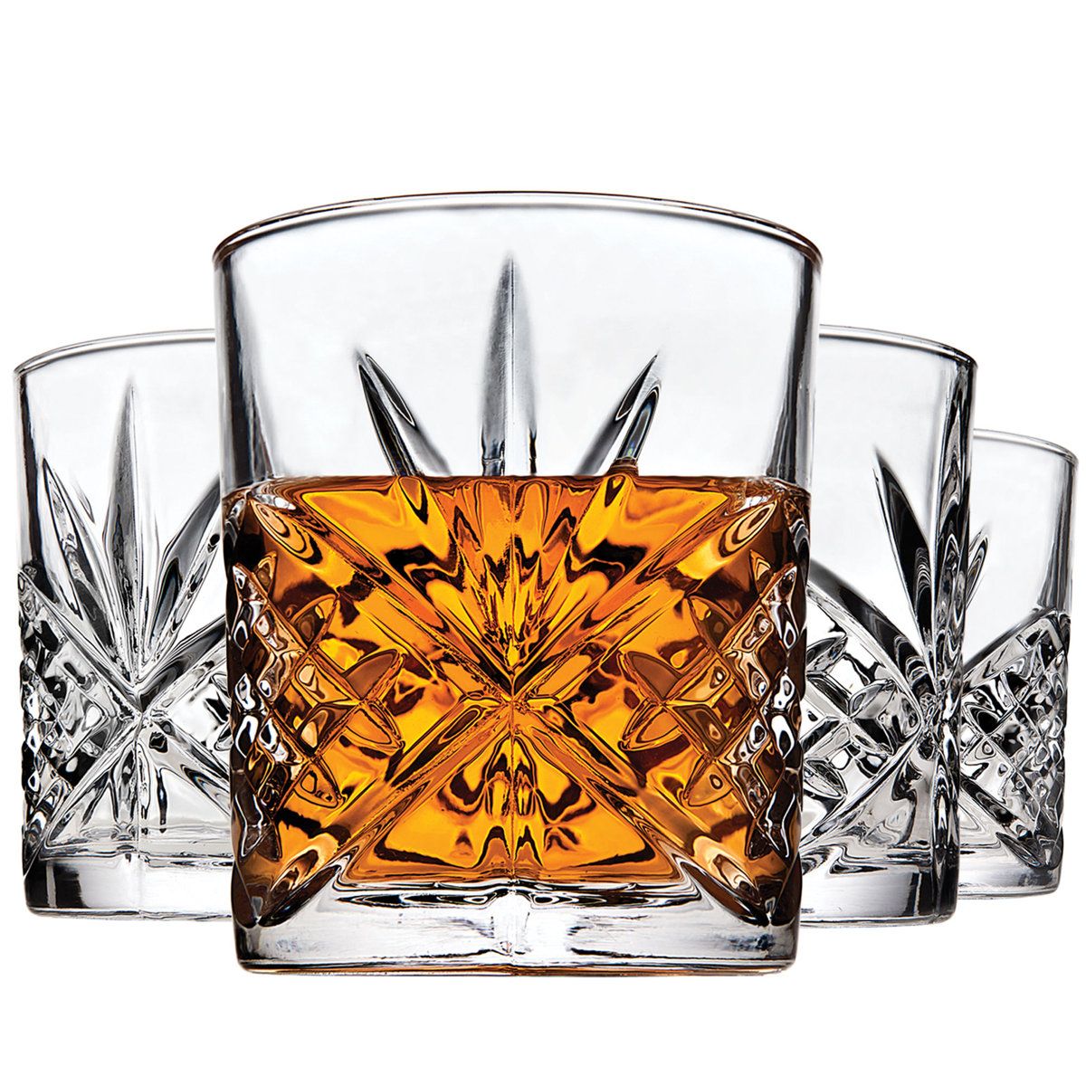Godinger Dublin Crystal Whiskey Glasses 11 oz Set of 4 Double Old Fashioned Glasses