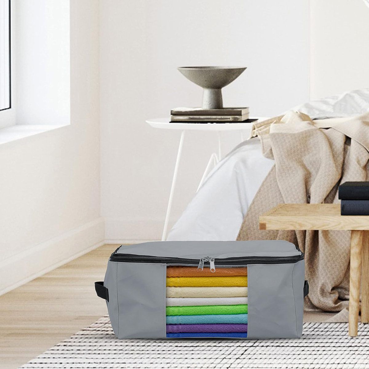 90L Storage Bags 3 Pack Heavy Duty Waterproof Organizers with Clear Window and Handles
