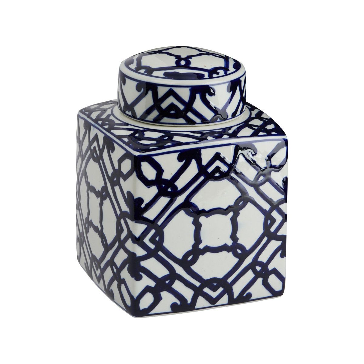 Chadwicks Blue and White Ceramic Ginger Jar with Lid for Elegant Home Decor