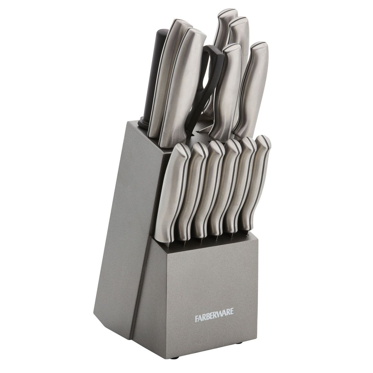 15-Piece Professional Kitchen Knife Set with Black Wood Block