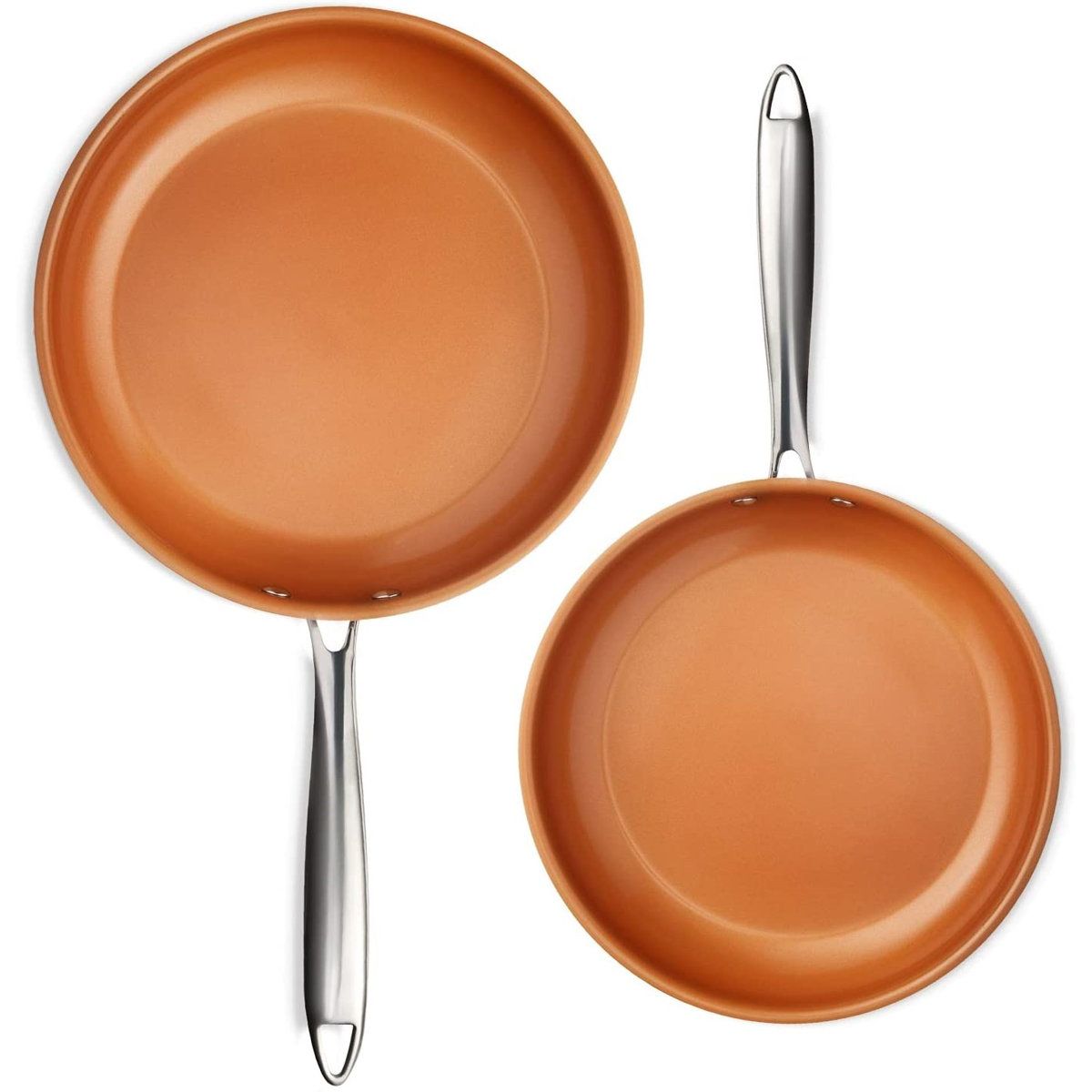 Steel Stainless Steel Fry Pan Set Nonstick 2 Piece Cookware with Stay Cool Handle
