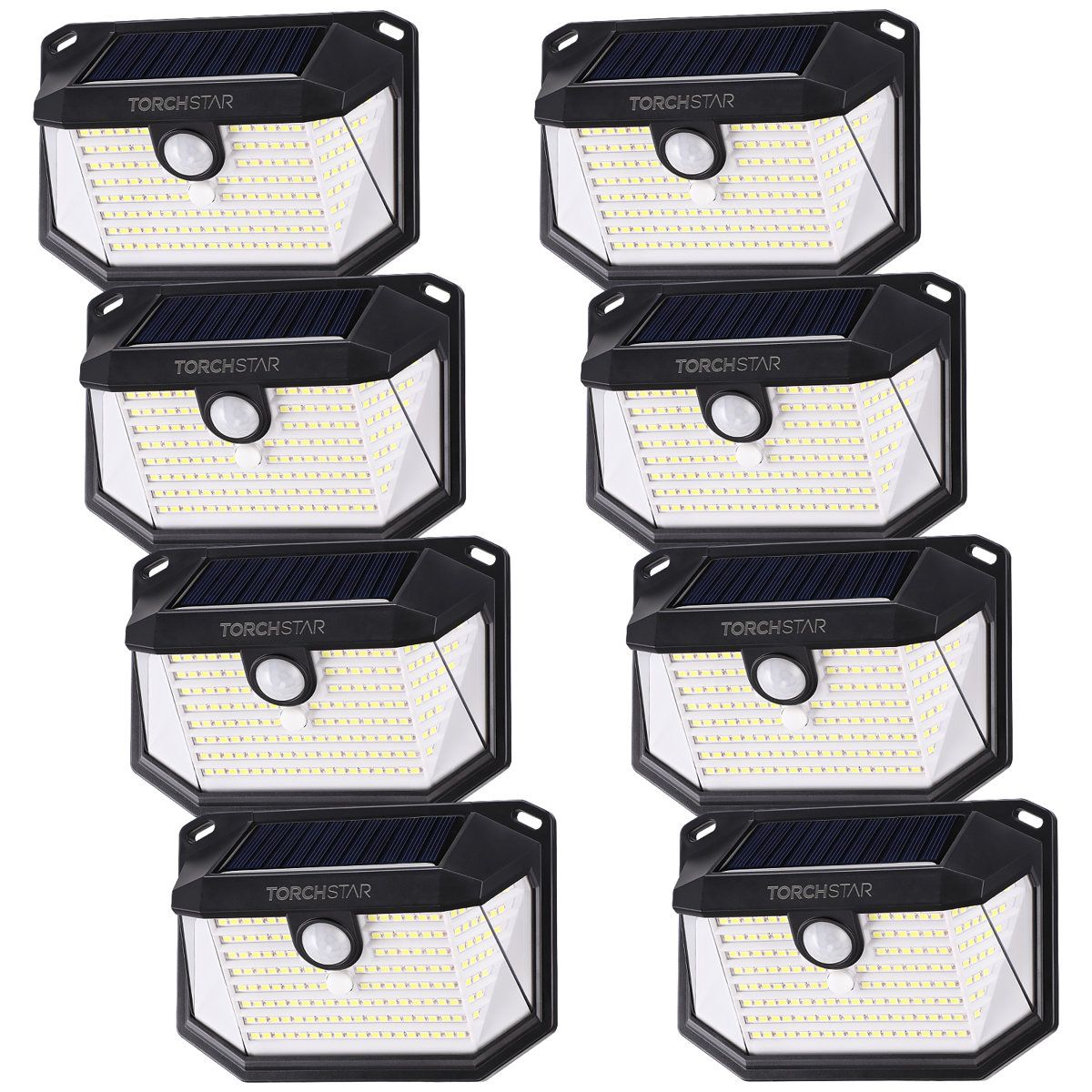 8 Pack Solar Motion Sensor Wall Lights Outdoor Waterproof Security Lighting