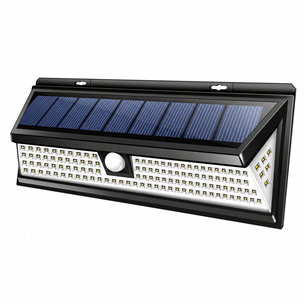 1000 Lumen Solar Motion Sensor Outdoor Wall Light 118 LED Wide Angle Security Light