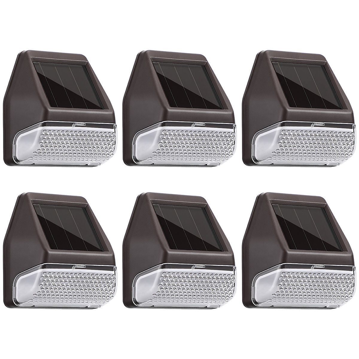 Solar Deck Lights Dusk to Dawn Waterproof Outdoor Step Lights Set of 6