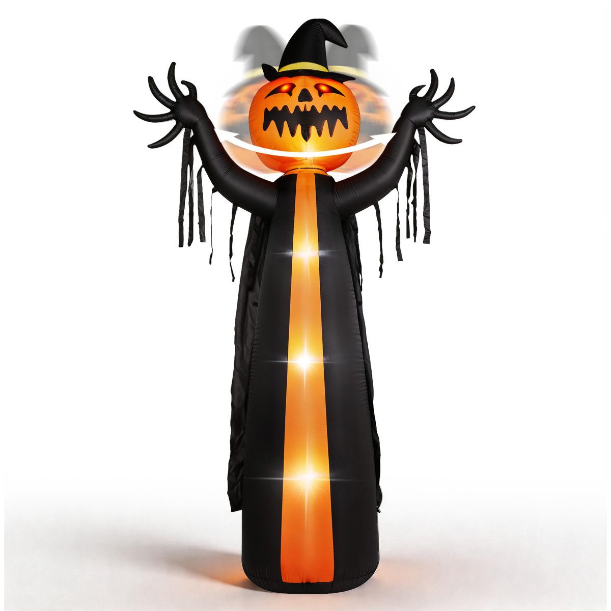 Giant 10 FT Inflatable Pumpkin With LED Lights Halloween Yard Decor