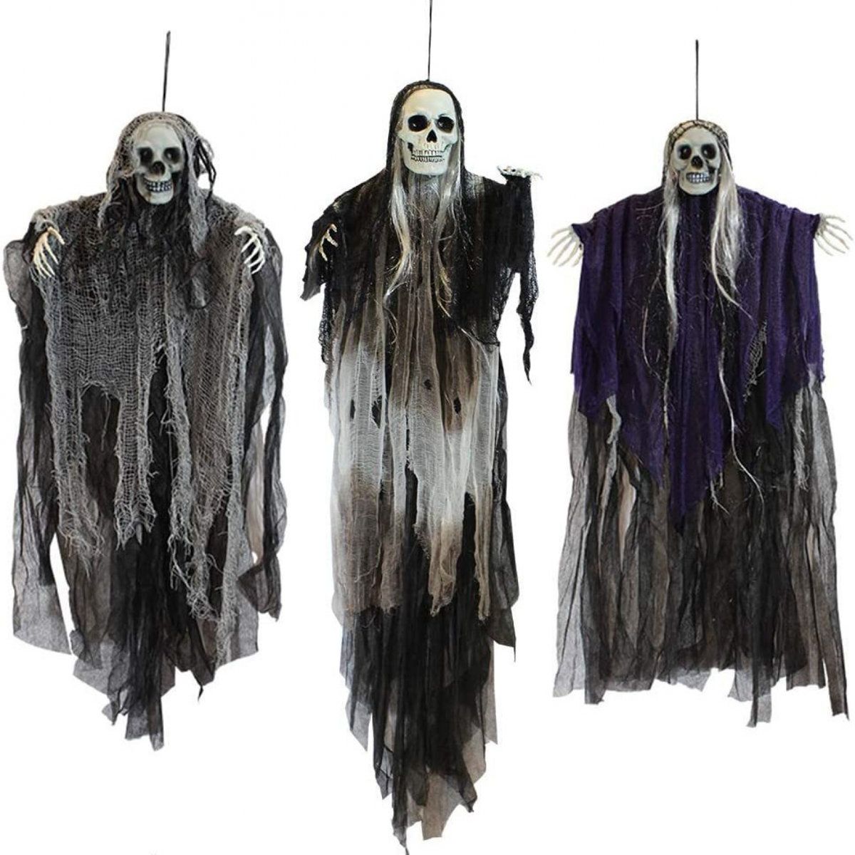 3 Piece Hanging Grim Reapers Halloween Outdoor Decorations