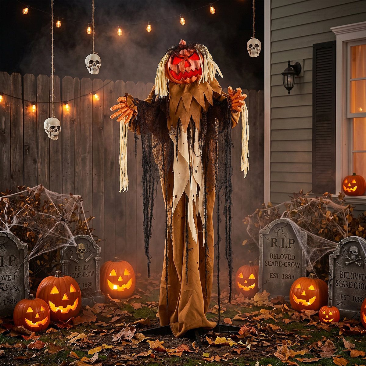 5.5ft Life Size Halloween Standing Decoration With LED Lights