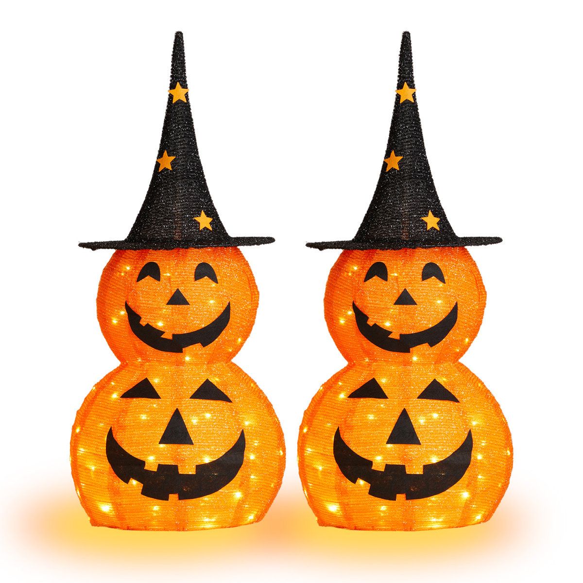 2-Piece 36" Lighted Jack-O-Lantern Halloween Outdoor Decorations