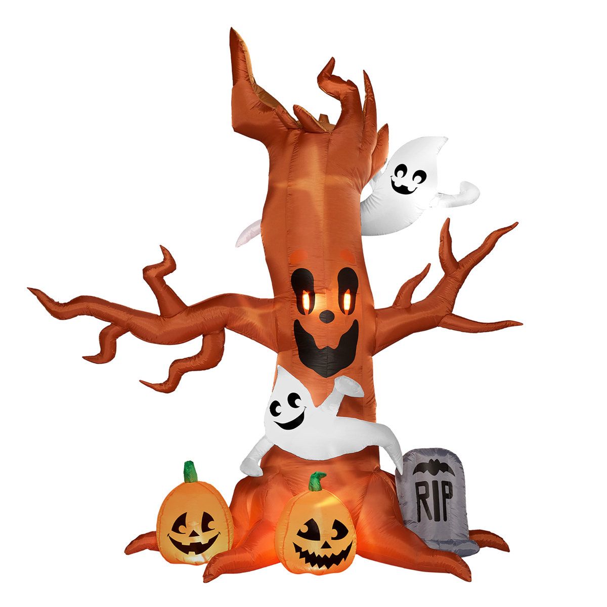 8 FT Halloween Inflatable Scary Tree with Ghosts Pumpkins and Tombstones