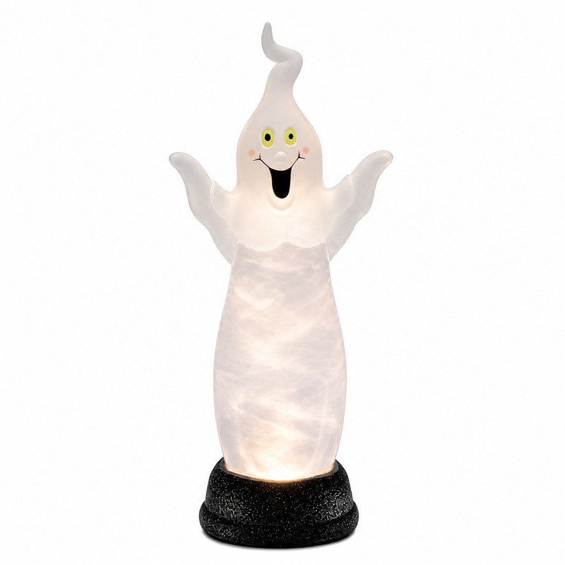 13.5"H Acrylic Ghost Halloween Decor with LED Lights and Spinning Smoke