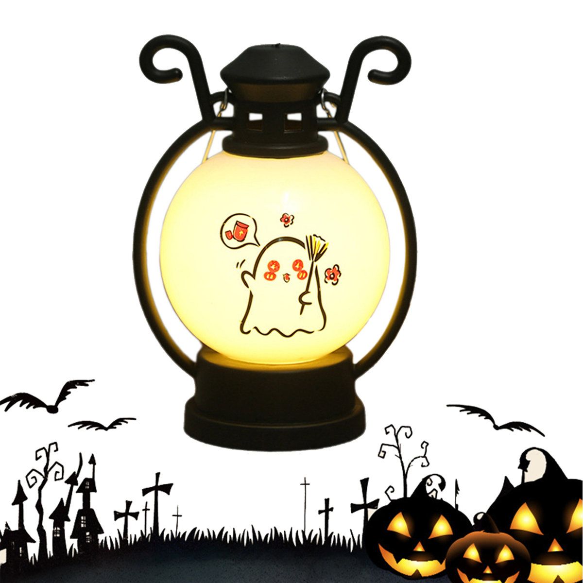 Pumpkin Lantern LED Halloween Light Hanging Decorative Accent