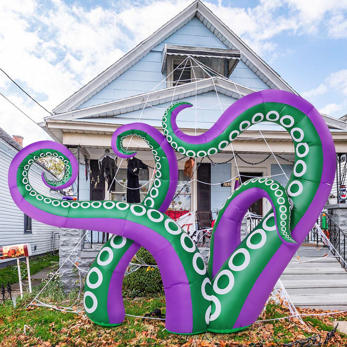 7.2 FT Halloween Inflatable Octopus Outdoor Decoration with Built-In LED Lights