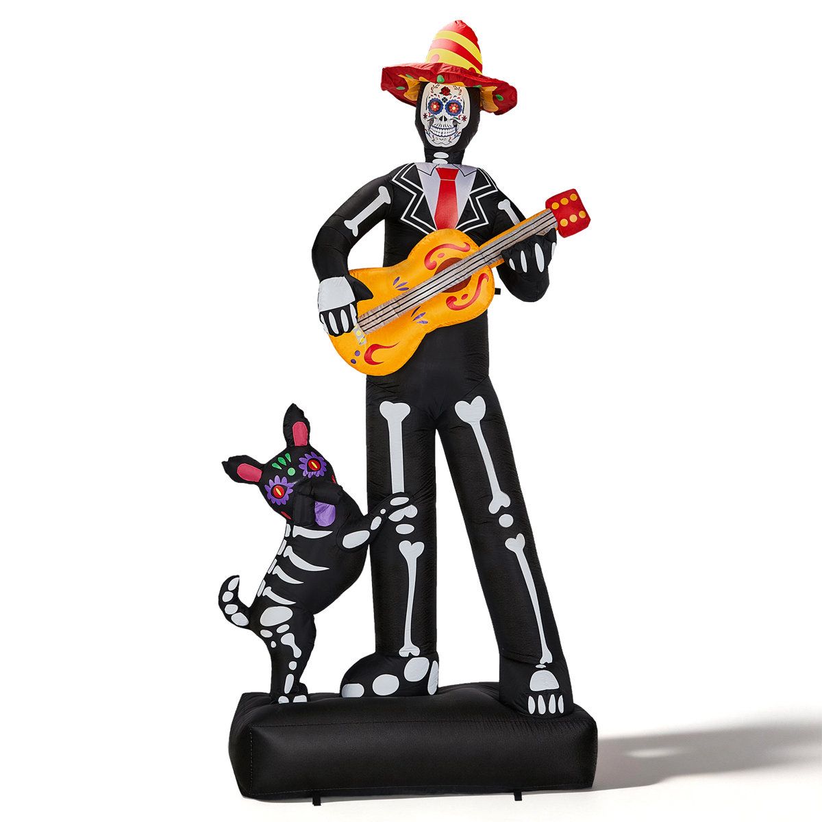 7.2 FT Skeleton Playing Guitar Inflatable Halloween Outdoor Decoration with LED Lights