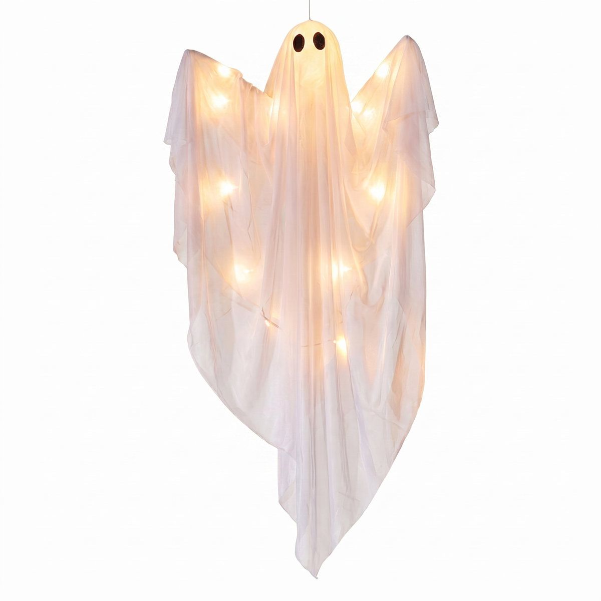 47 Inch Halloween Hanging Ghost with Warm White LED Light