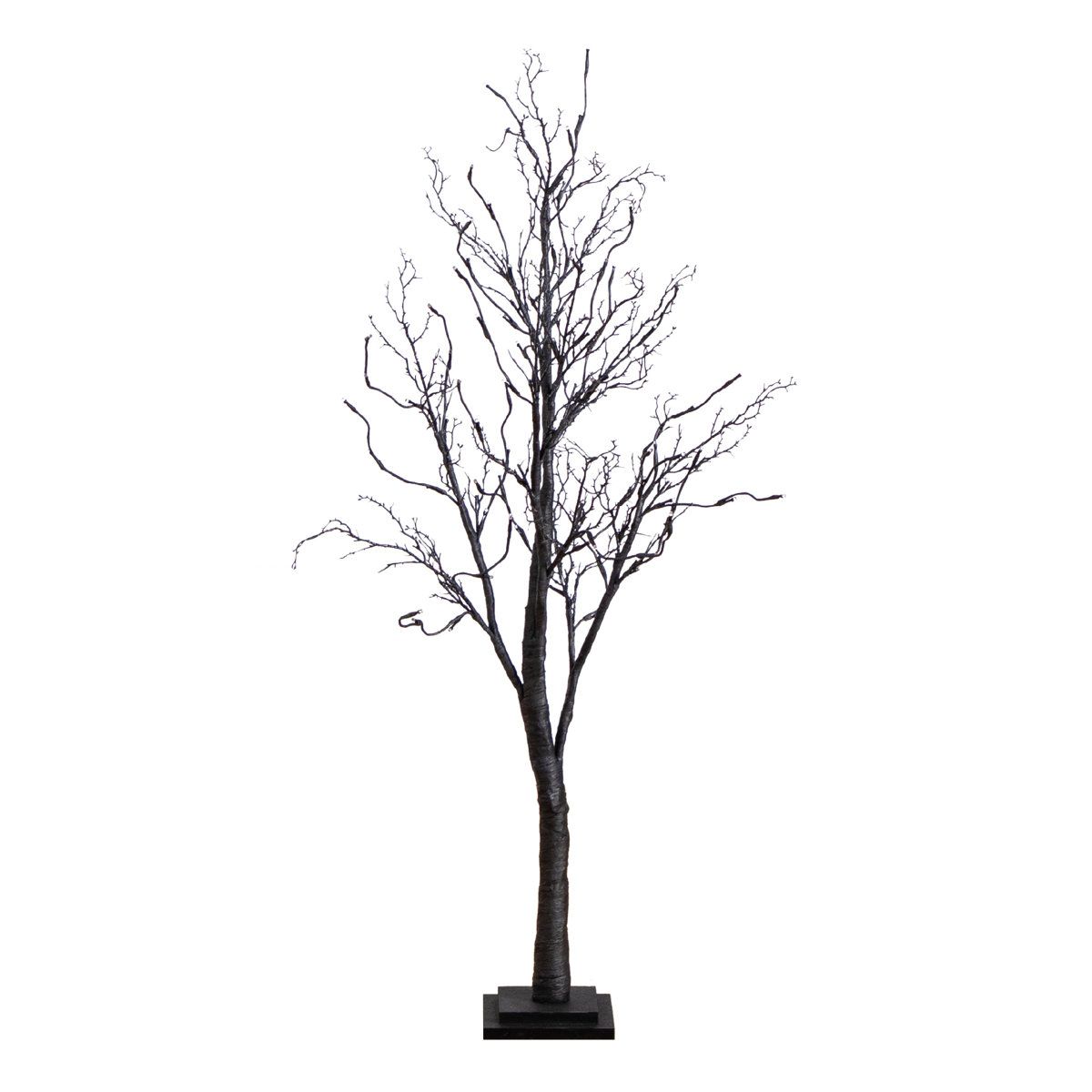 4 Ft Pre-Lit Black Twig Halloween Tree with 81 Orange and Purple LED Lights