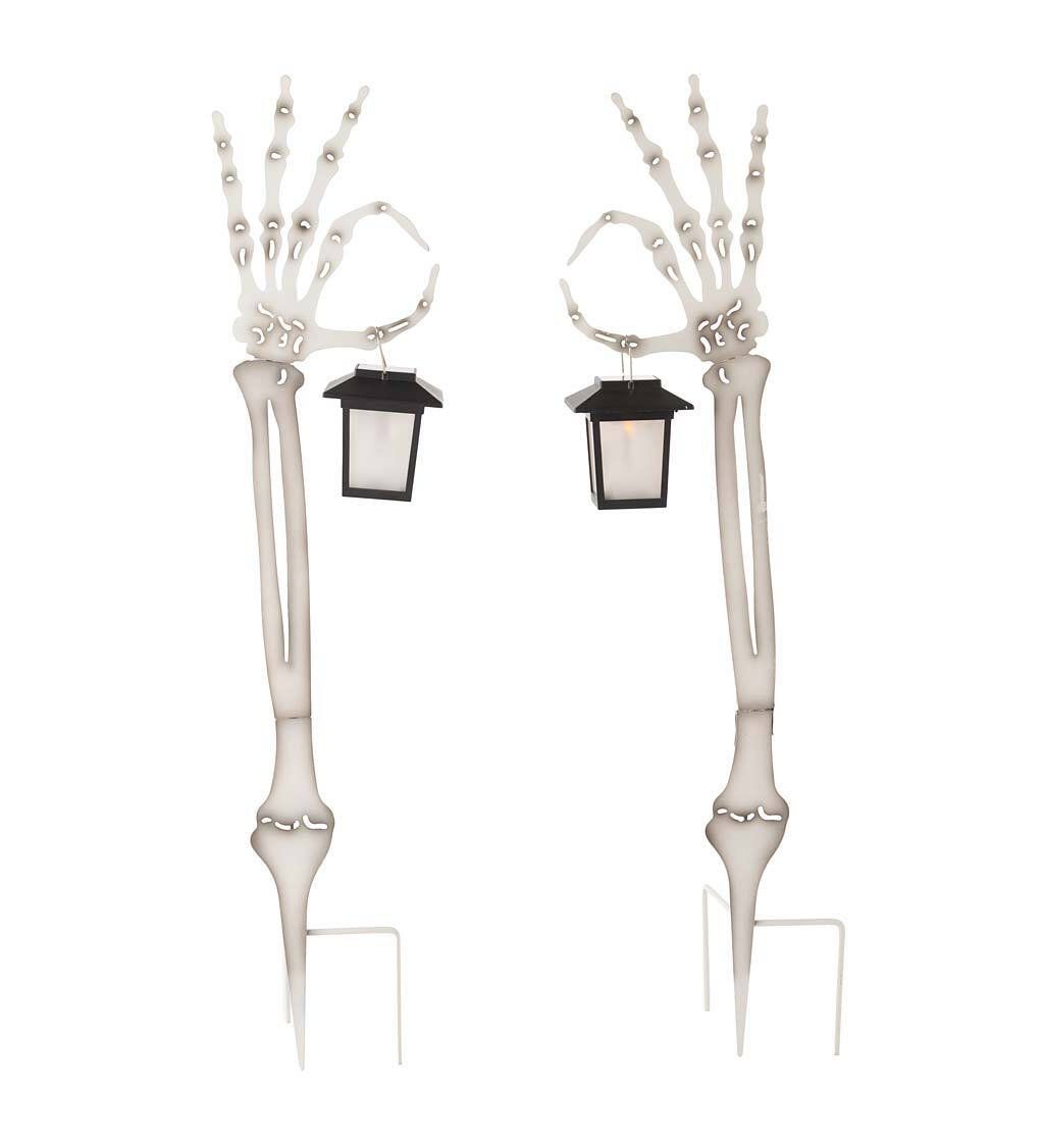 Solar Powered Skeleton Arm Pathway Lights Outdoor Halloween Decor