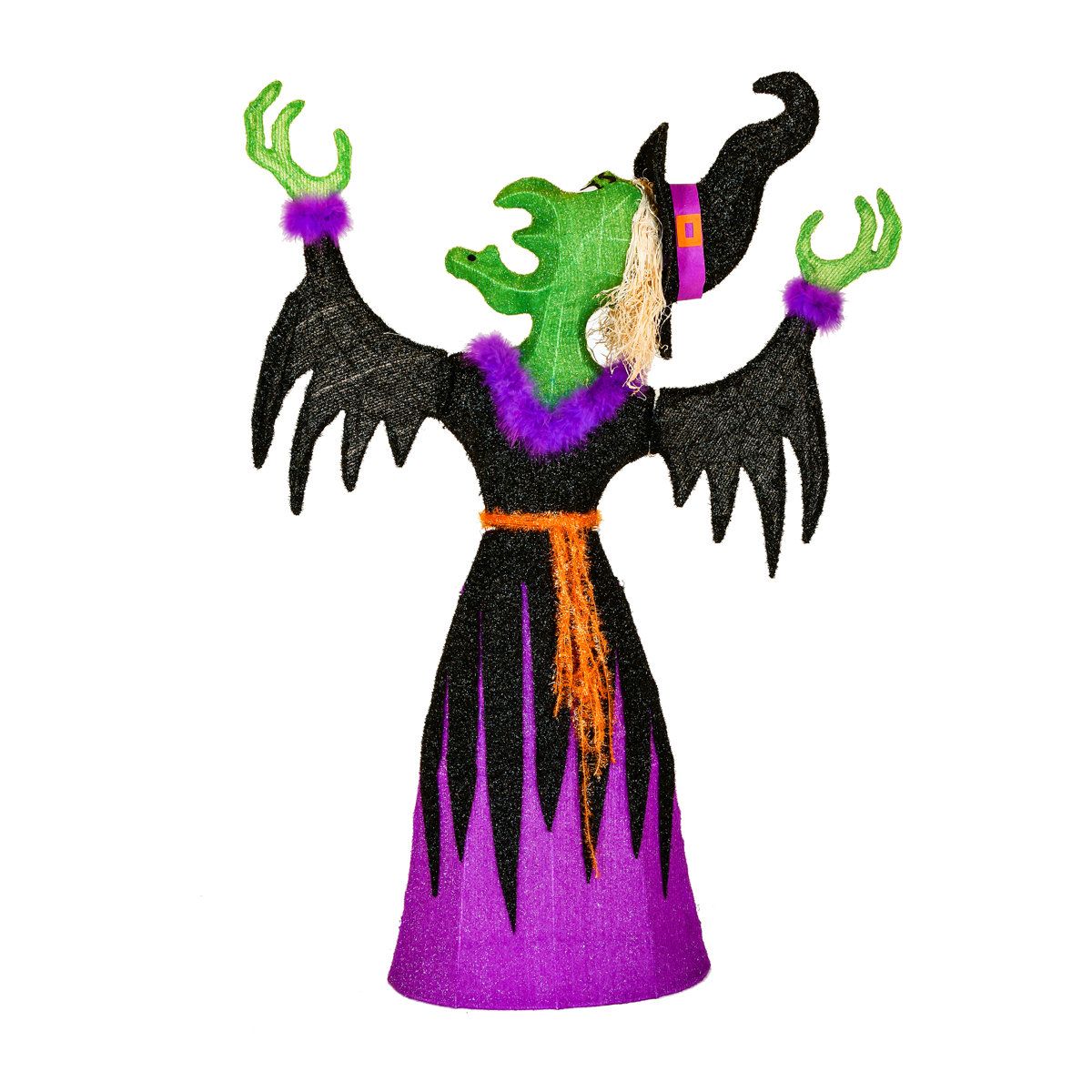 47 Inch Pre Lit Cackling Halloween Witch Outdoor LED Lighted Decoration