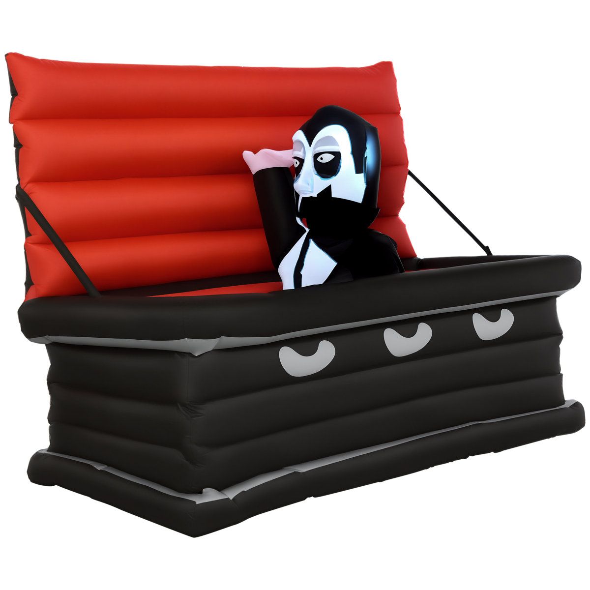 70 Inch Inflatable Vampire Coffin Halloween Outdoor Decoration with Built In LED Lights