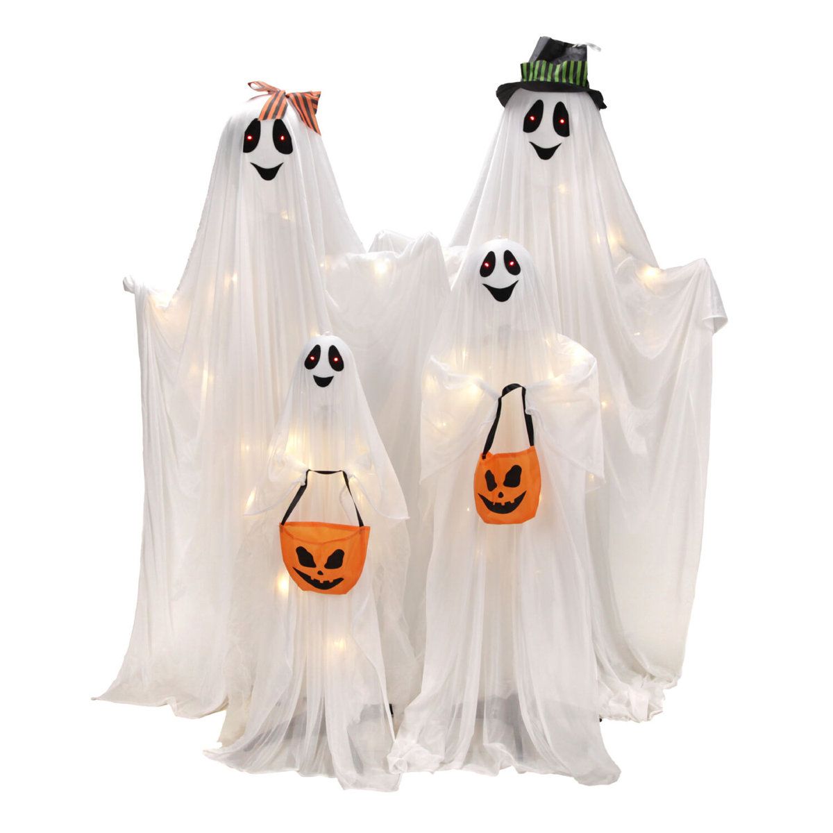 5 ft 3 in Lighted Ghost Family Halloween Decoration with LED Lights