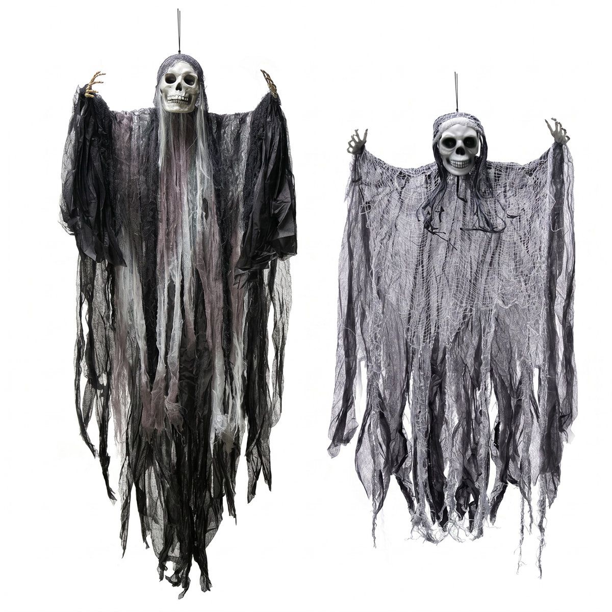 2 Piece Halloween Hanging Grim Reaper Decorations Set Outdoor