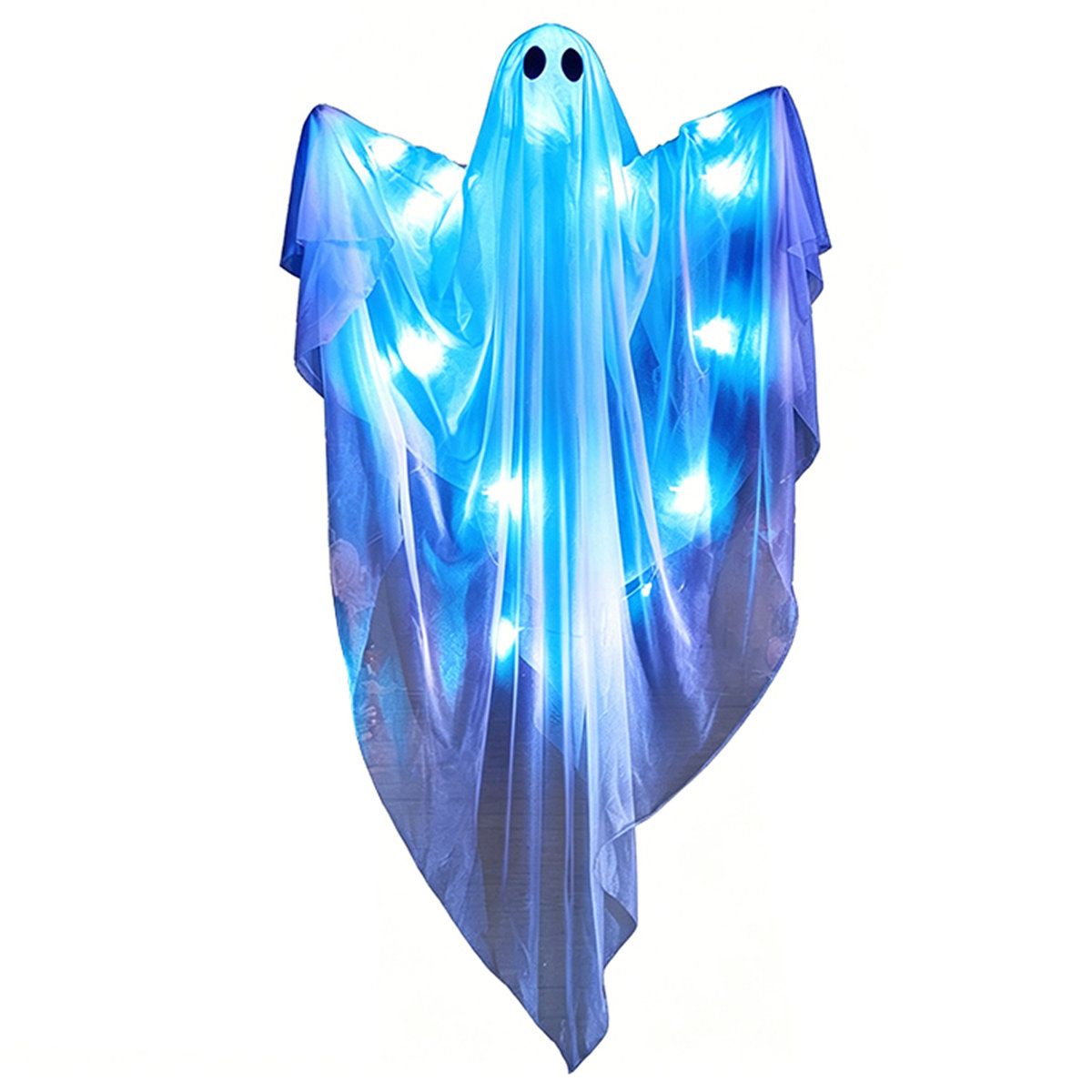 47 Inch Light Up Hanging Ghost Halloween Decoration with Blue LED Lights