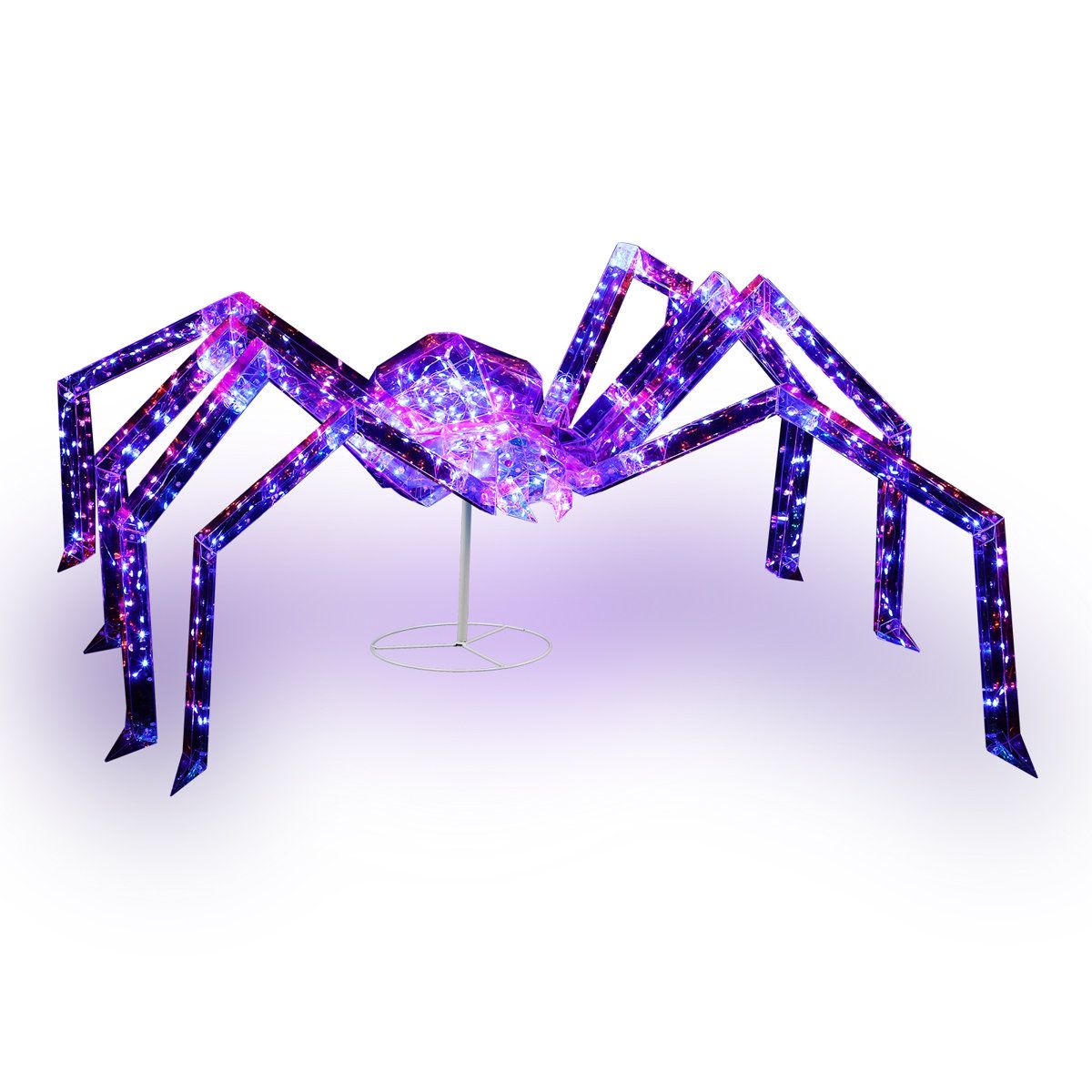 3Ft Halloween Outdoor Lighted Spider Decoration with 340 Purple LED Lights
