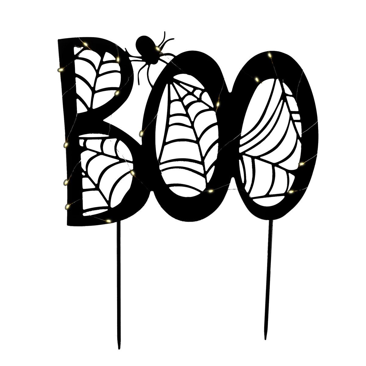 28 Inch LED Lighted Boo Sign Halloween Garden Stake Accent