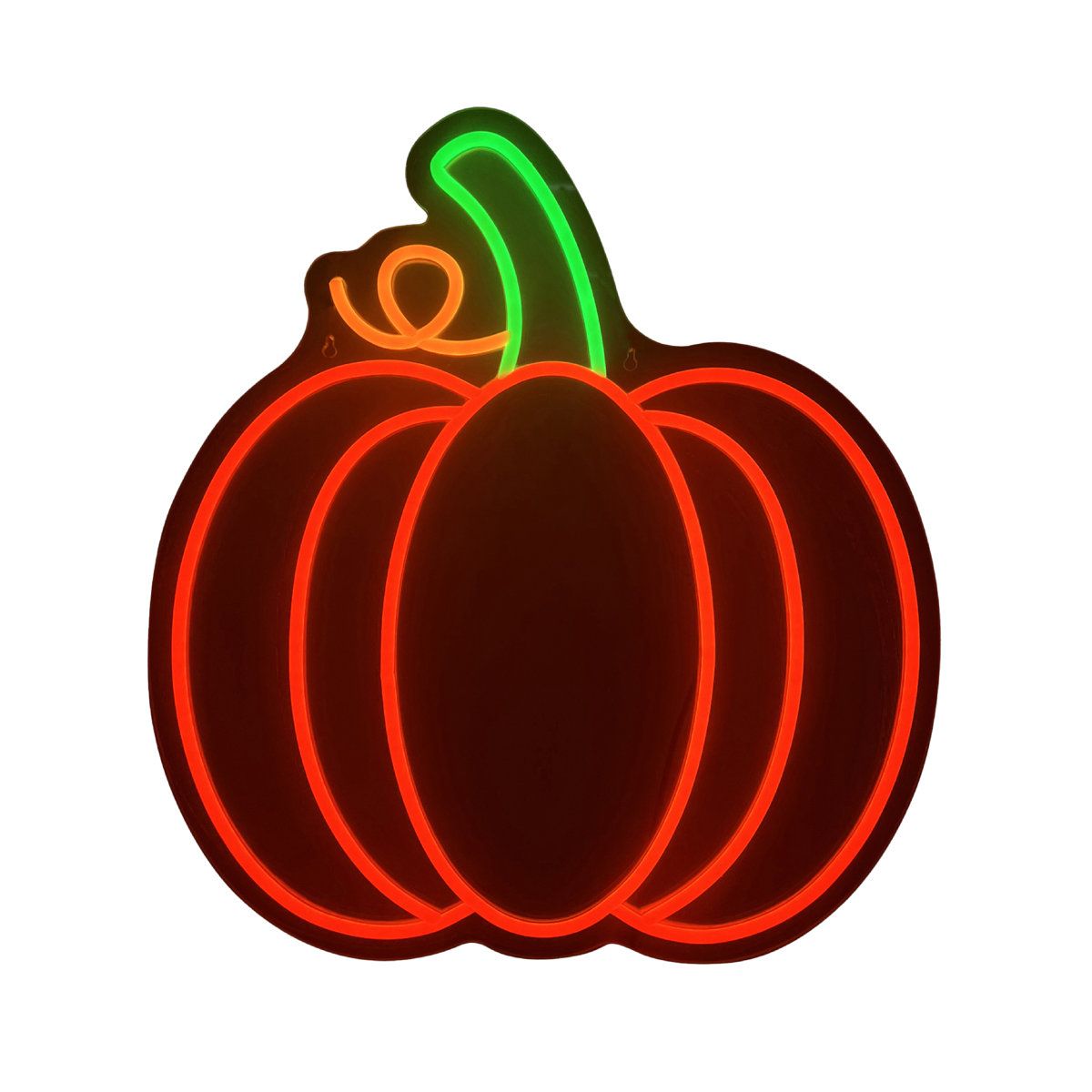 17 Inch Neon LED Pumpkin Wall Decoration with Plug in Power for Halloween and Fall Decor