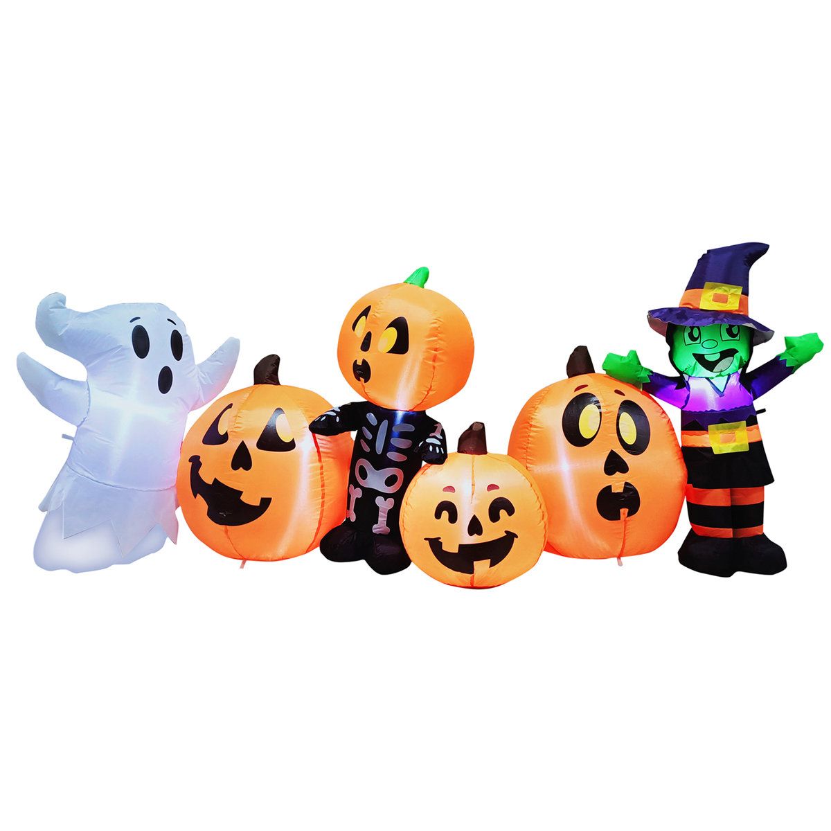 8 ft Halloween Inflatable Pumpkin Patch Yard Decoration with Built-In LED Lights