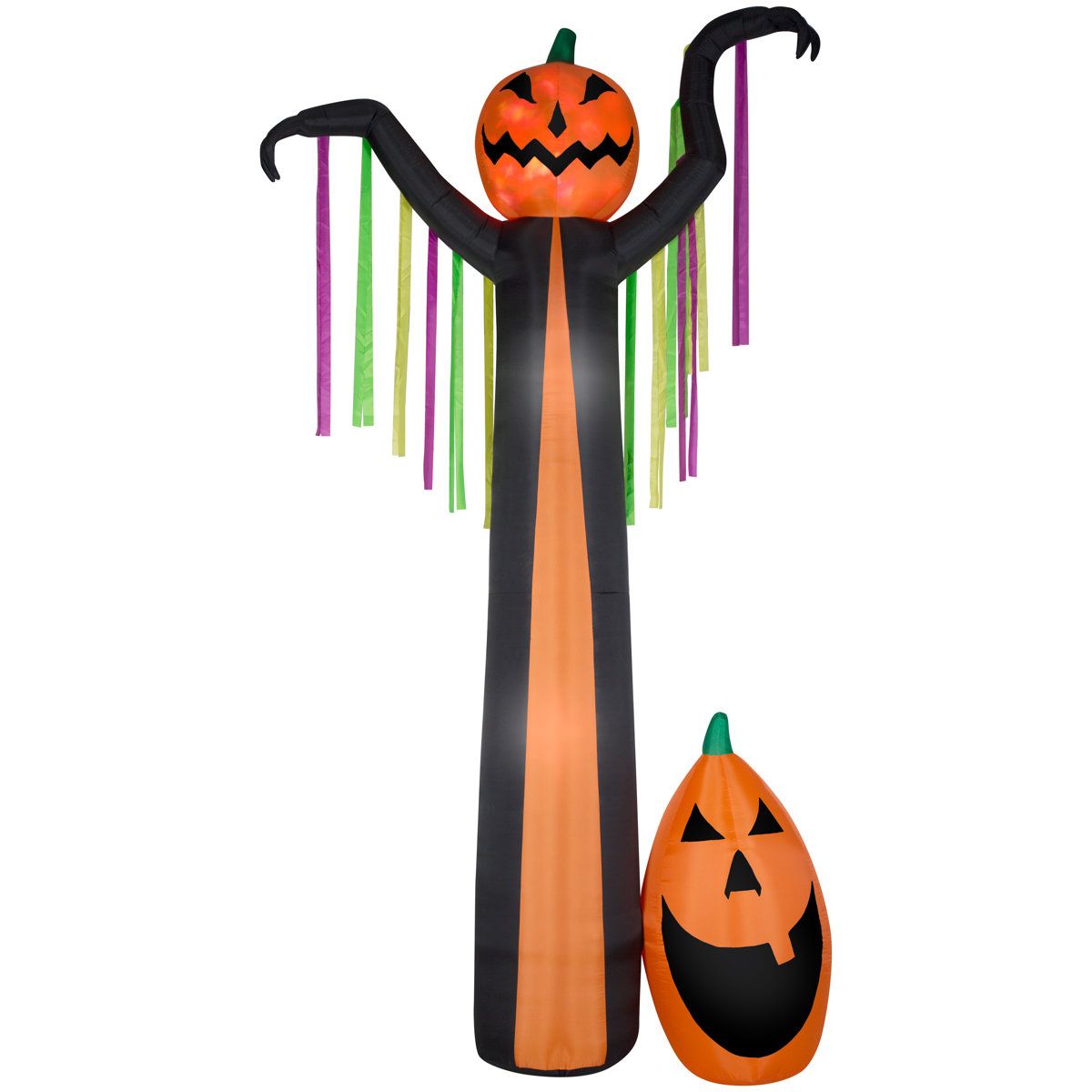 Frightening Pumpkin Inflatable Outdoor Halloween Decoration with LED Lights 12 Foot