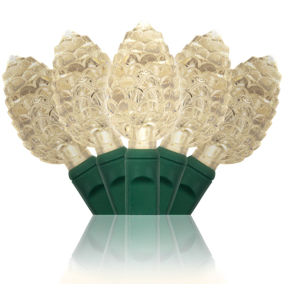25 LED Pinecone String Lights Warm White Indoor Outdoor Decor