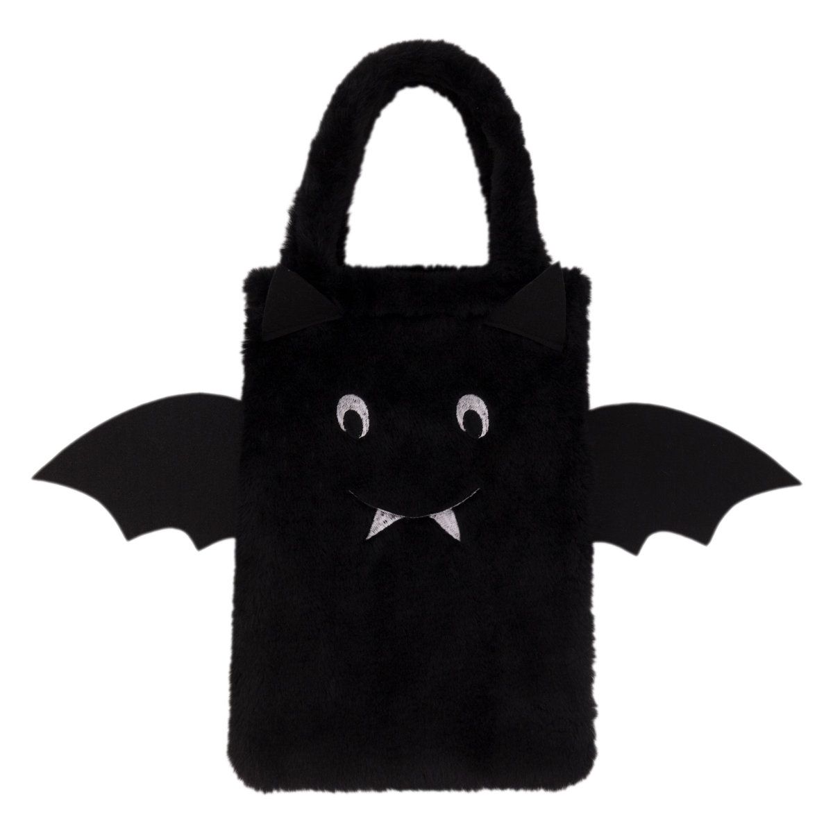 Halloween Bat Candy Bag Reusable Plush Trick or Treat Tote for Kids