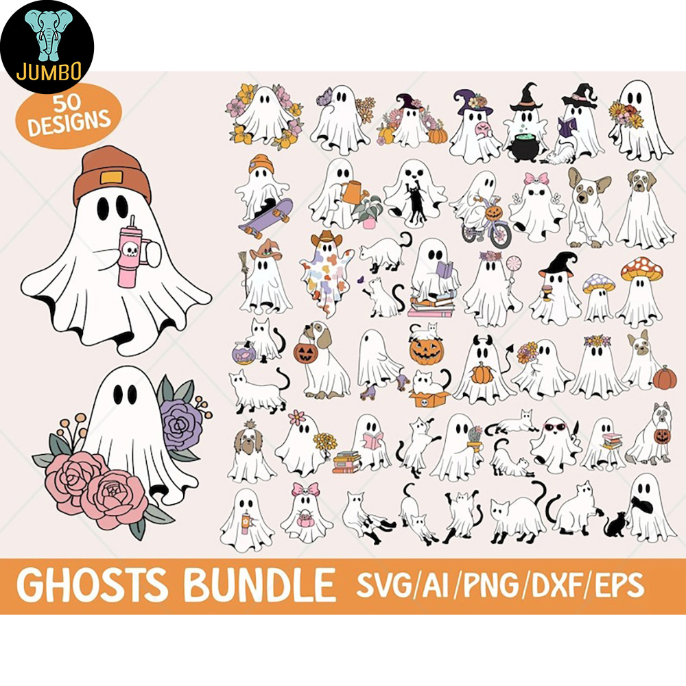 Cute Ghost Halloween Svg Bundle | Inspire Uplift