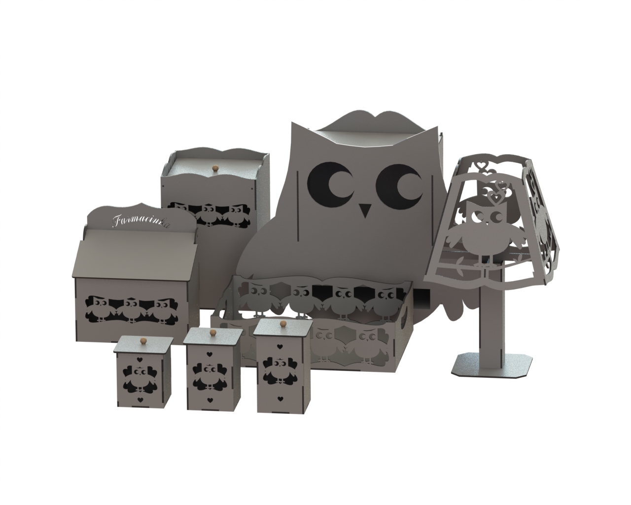 Digital Template Cnc Router Files Set of Boxes and Lamp Cnc | Inspire ...
