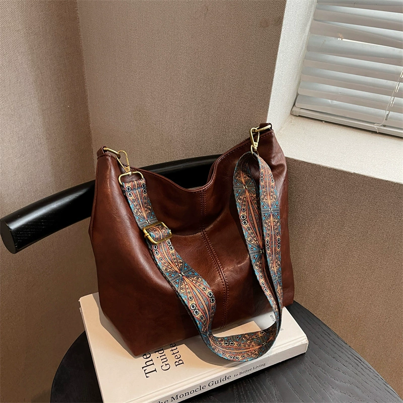Vintage PU Leather Hobo Tote Bag