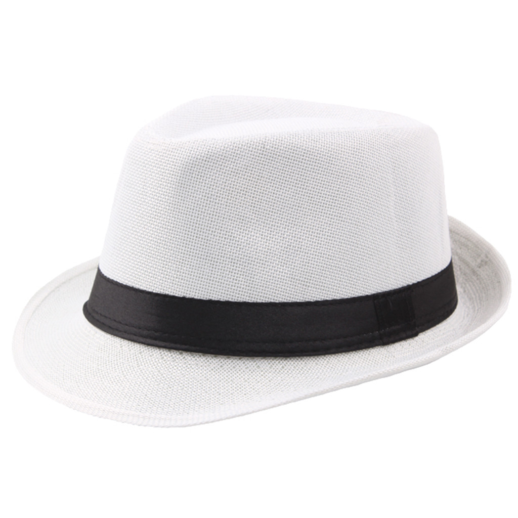 Classic Straw Panama Hat with Black Ribbon for Beach and Summer