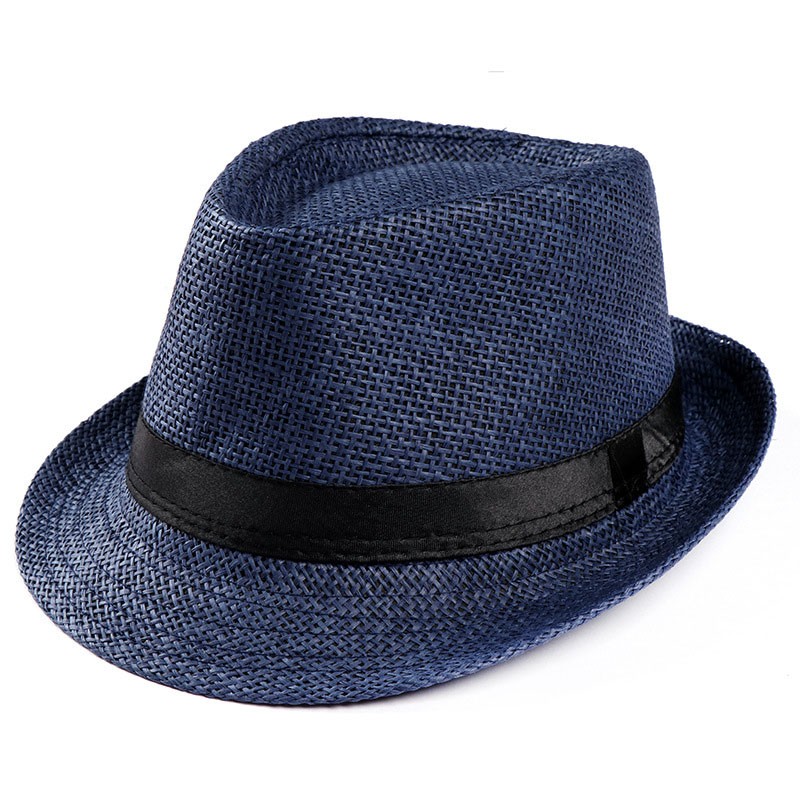 Classic Straw Fedora Sun Hat For Summer Beach And Outdoor Travel