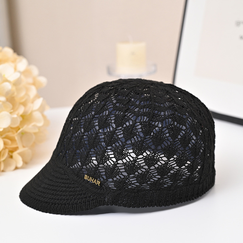 Women Summer Hollow Peaked Cap and Beach Bucket Hat