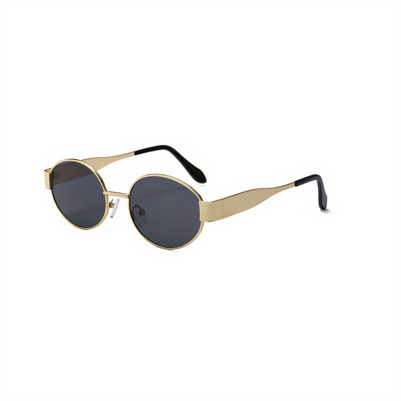 Trendy Oval Sunglasses for Men and Women Classic Metal Frame Shades