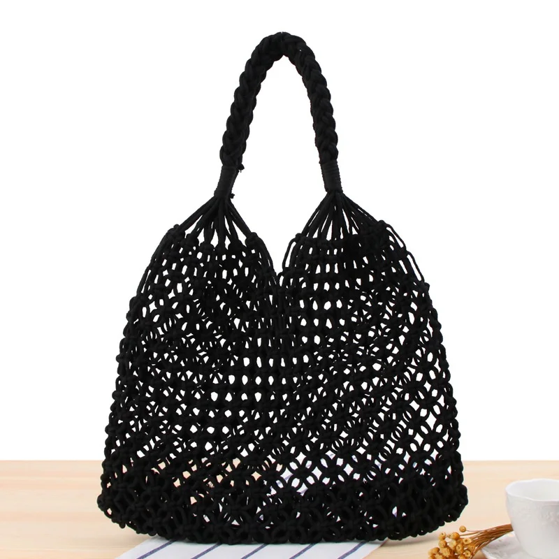 Handmade Cotton Woven beach bag and Summer Vacation Shopper