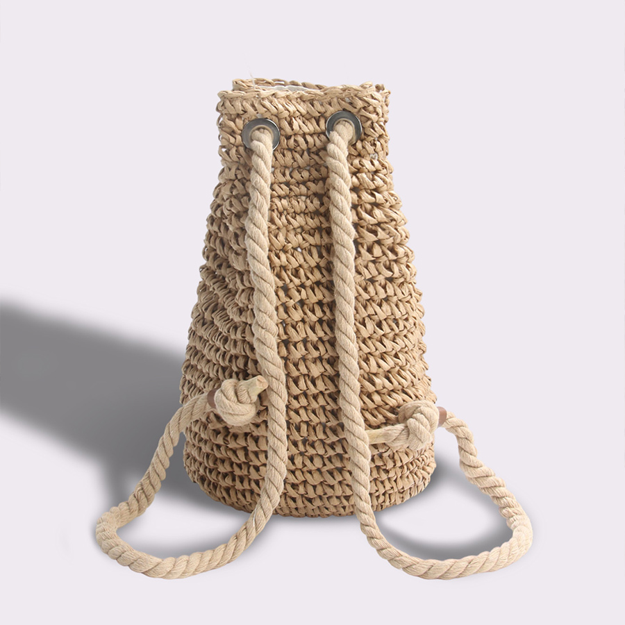 Summer Bohemian Woven Straw Backpack for Women Beach Travel and Casual Chic Style