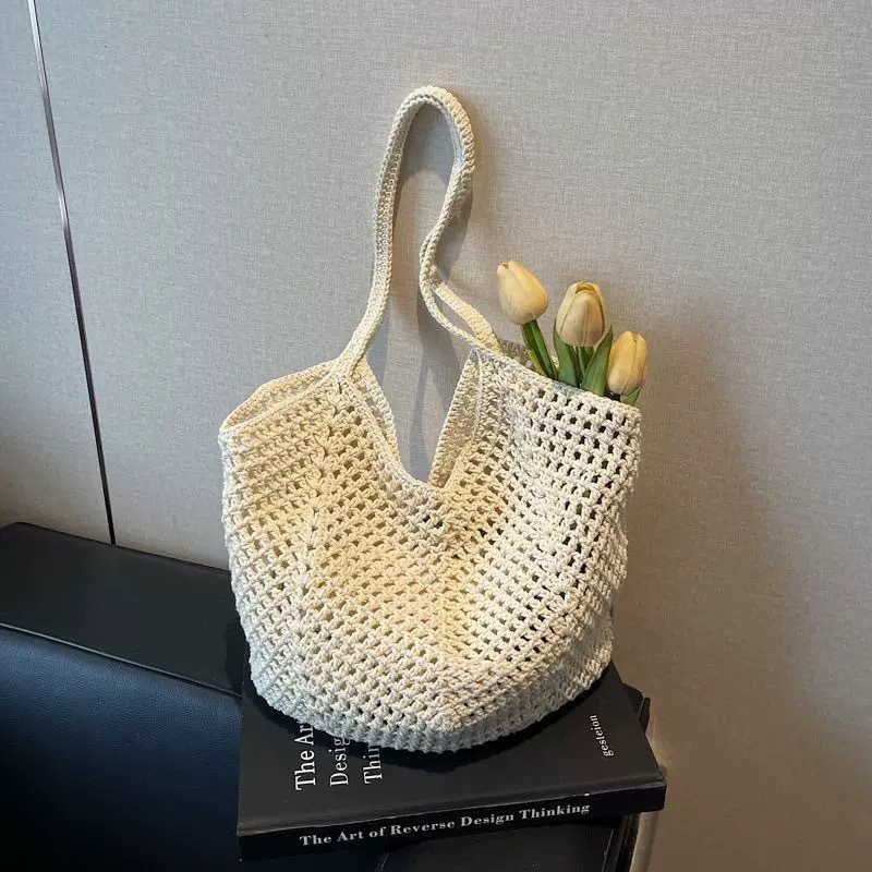 Casual Woven Hollow Out Beach Bag and Summer Vacation Tote