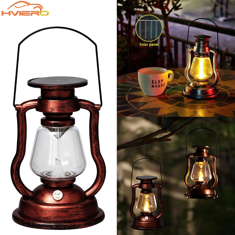 Outdoor Solar LED Camping Lantern Retro Waterproof Light | Inspire