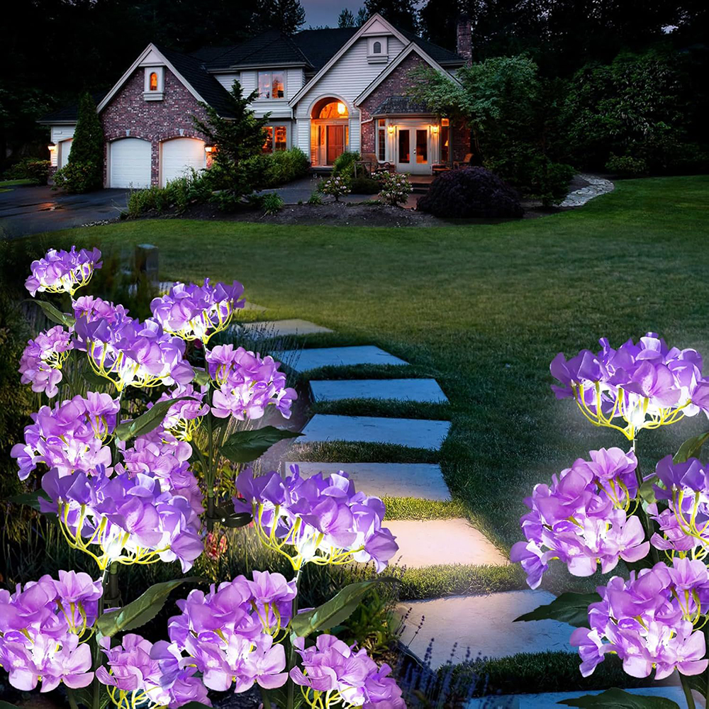 Solar Powered Hydrangea Garden Lantern Outdoor Lawn Light | Inspire Uplift