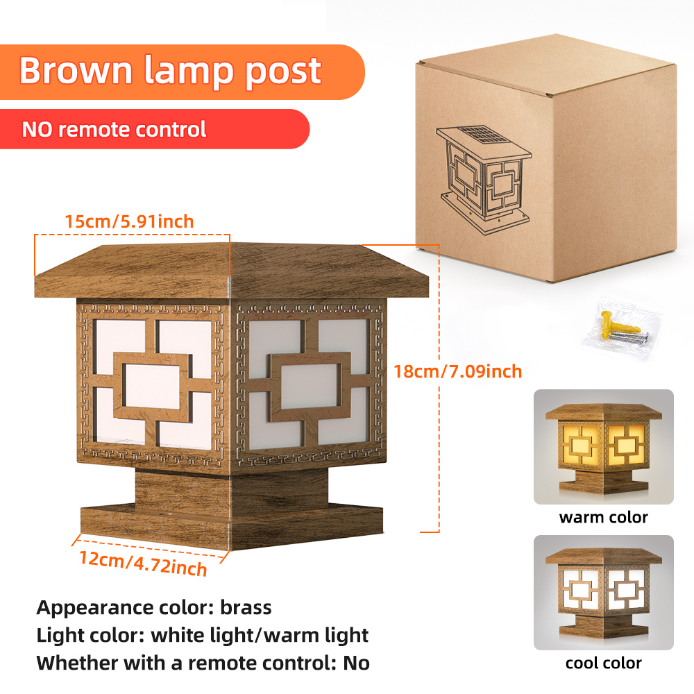 Solar Powered Fence Post Cap Lights, Solar Post Lights Outdoor, Warm White LED, 2 Color Modes, High Brightness Lighting