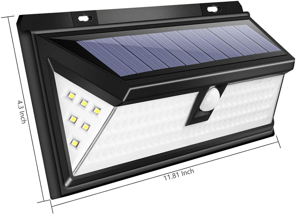 LED Solar Wall Light Outdoor Sensor, 4400mAh Waterproof Garden Light, Strong Bright Wall Lamp for Security