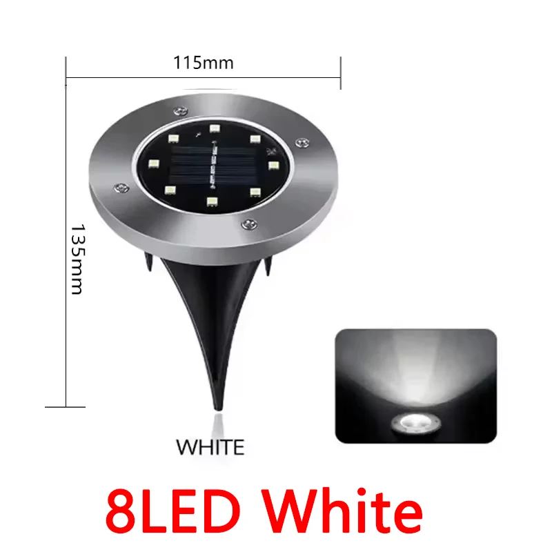 Solar Lights Outdoor Disk Lamp, Buried Solar Spotlight for Garden Lawn, Home Yard Pathway Decoration Lighting