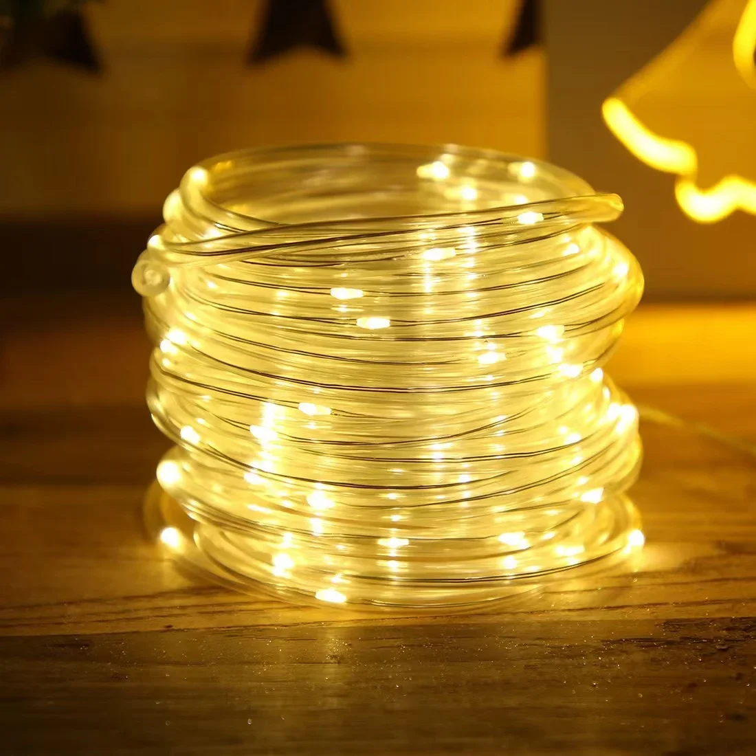 Waterproof Outdoor Solar Rope Led Light, Garden Xmas Decoration, Tube Fairy Strip String Lights
